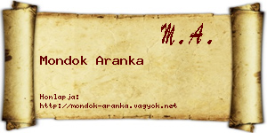 Mondok Aranka névjegykártya